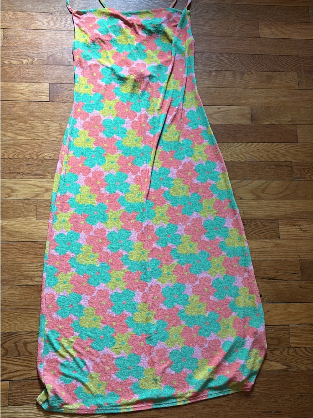 Backless Floral Maxi Dress in Coral, Mint & Yellow